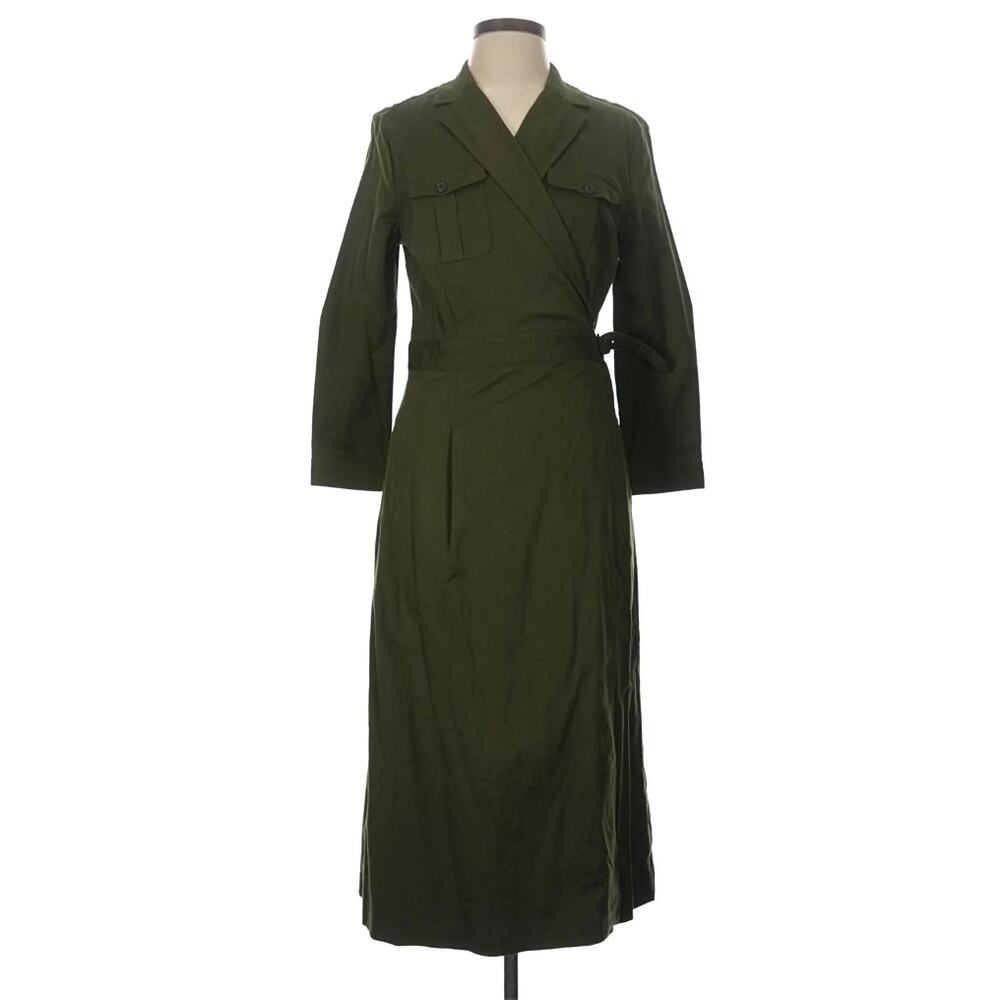 J. McLaughlin Nikita Military Wrap Dress Olive Green Size Medium